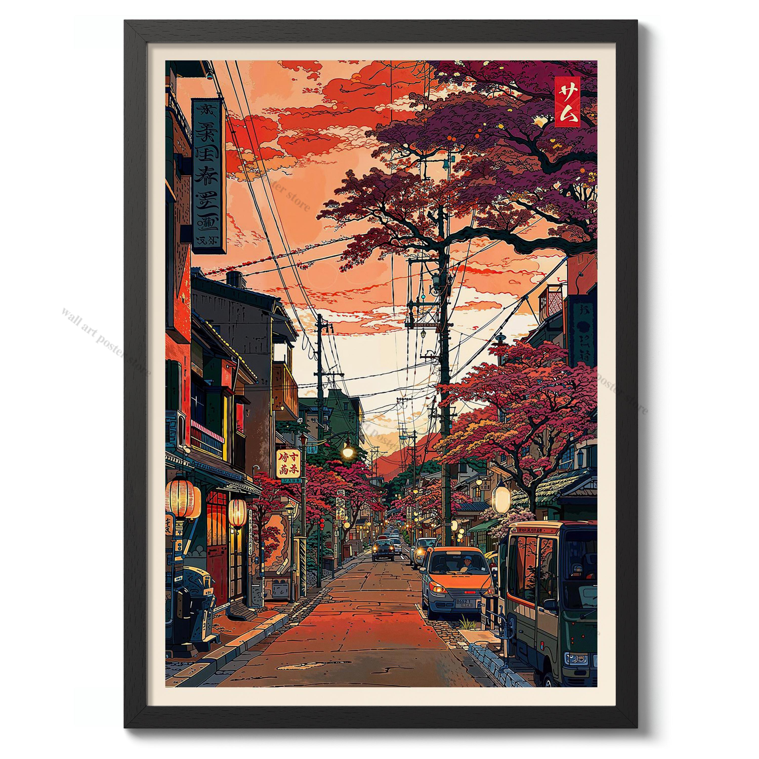 Rainy Tokyo Japanese Woodblock - Japanese Lifestyle Anime recensione e prezzo